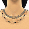 Oro Laminado Fancy Necklace, Gold Filled Style with Black Crystal, Polished, Golden Finish, 04.321.0029.36 (02 MM Thickness, 36 Inches Length)