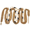Oro Laminado Fancy Necklace, Gold Filled Style with Black Crystal, Polished, Golden Finish, 04.321.0029.36 (02 MM Thickness, 36 Inches Length)