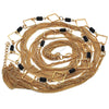 Oro Laminado Fancy Necklace, Gold Filled Style with Black Crystal, Polished, Golden Finish, 04.321.0029.36 (02 MM Thickness, 36 Inches Length)