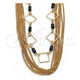 Oro Laminado Fancy Necklace, Gold Filled Style with Black Crystal, Polished, Golden Finish, 04.321.0029.36 (02 MM Thickness, 36 Inches Length)