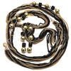 Oro Laminado Fancy Necklace, Gold Filled Style Ball Design, with Black Crystal, Polished, Two Tone, 04.321.0030.2.32 (02 MM Thickness, 32 Inches Length)