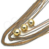 Oro Laminado Fancy Necklace, Gold Filled Style Ball Design, Polished, Two Tone, 04.321.0031.1.24 (02 MM Thickness, 24 Inches Length)