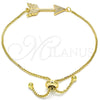 Oro Laminado Adjustable Bolo Bracelet, Gold Filled Style with White Cubic Zirconia, Polished, Golden Finish, 03.316.0022.10 (01 MM Thickness, 10 Inches Length)