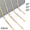 Oro Laminado Basic Necklace, Gold Filled Style Polished, Golden Finish, 04.213.0152.22 (03 MM Thickness, 22 Inches Length)