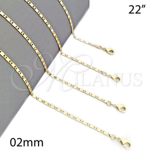 Gold Filled Necklace — Basic Necklace Polished 04. 02 MM Thickness 22 — main product view — SKU 126008 | Oro Laminado collar — básico Necklace pulido 04. 02 MM Thickness 22 — SKU 126008