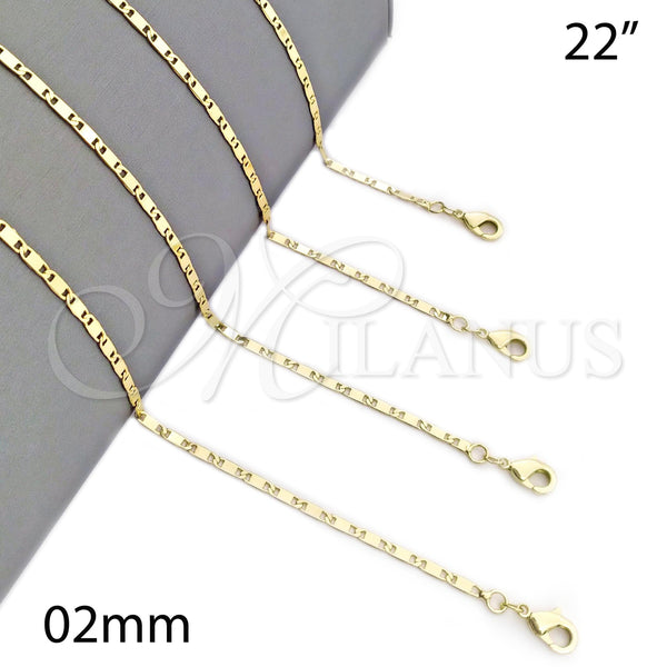 Gold Filled Necklace — Basic Necklace Polished 04. 02 MM Thickness 22 — main product view — SKU 126008 | Oro Laminado collar — básico Necklace pulido 04. 02 MM Thickness 22 — SKU 126008