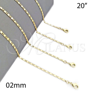 Gold Filled Necklace — Basic Necklace Polished 04. 02 MM Thickness 20 — main product view — SKU 126009 | Oro Laminado collar — básico Necklace pulido 04. 02 MM Thickness 20 — SKU 126009