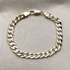 Oro Laminado Basic Bracelet, Gold Filled Style Miami Cuban Design, Polished, Golden Finish, 04.213.0153.08 (08 MM Thickness, 8 Inches Length)