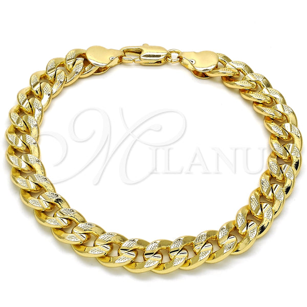 Gold Filled Bracelet — Basic Bracelet Miami Cuban Design Polished 04. 08 — main product view — SKU 126014 | Oro Laminado brazalete — básico Bracelet Miami Cuban diseño pulido 04. 08 — SKU 126014