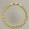 Oro Laminado Basic Bracelet, Gold Filled Style Miami Cuban Design, Polished, Golden Finish, 04.213.0155.08 (06 MM Thickness, 8 Inches Length)