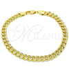 Oro Laminado Basic Bracelet, Gold Filled Style Miami Cuban Design, Polished, Golden Finish, 04.213.0155.08 (06 MM Thickness, 8 Inches Length)