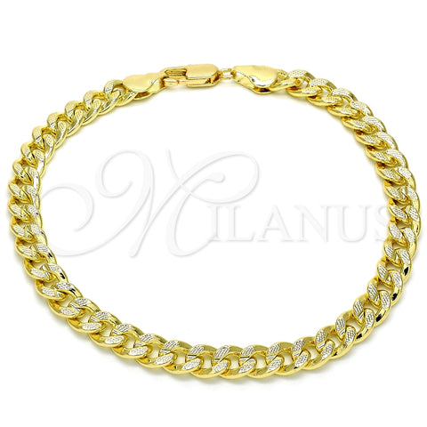 Oro Laminado Basic Bracelet, Gold Filled Style Miami Cuban Design, Polished, Golden Finish, 04.213.0155.08 (06 MM Thickness, 8 Inches Length)