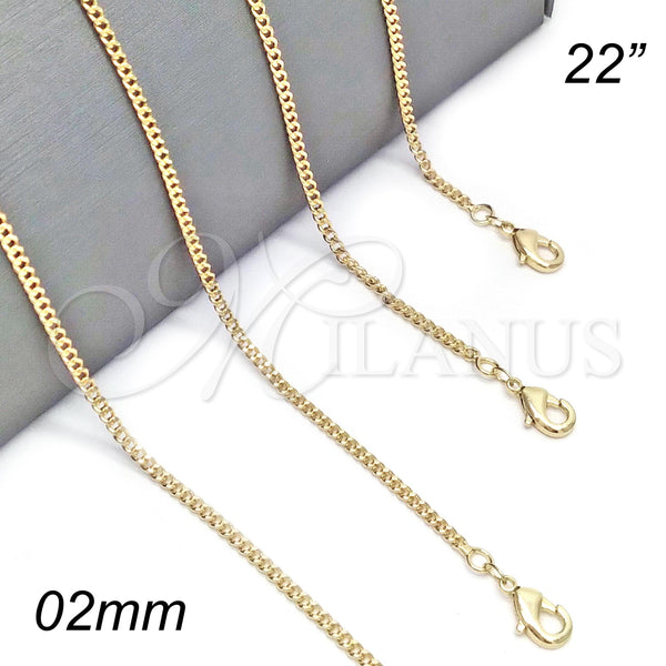 Gold Filled Necklace — Basic Necklace Miami Cuban Design Polished 04. 0.60 — main product view — SKU 126020 | Oro Laminado collar — básico Necklace Miami Cuban diseño pulido 04. 0.60 — SKU 126020