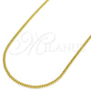 Oro Laminado Basic Necklace, Gold Filled Style Miami Cuban Design, Polished, Golden Finish, 04.213.0157.20 (0.60 Gauge, 02 MM Thickness, 20 Inches Length)