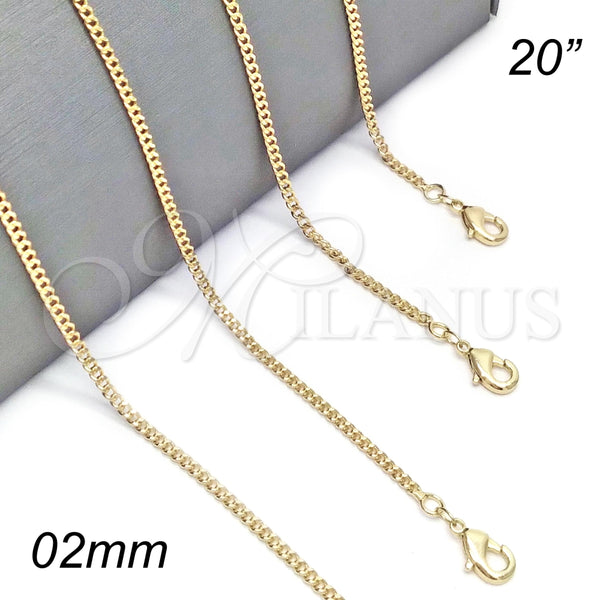 Gold Filled Necklace — Basic Necklace Miami Cuban Design Polished 04. 0.60 — main product view — SKU 126021 | Oro Laminado collar — básico Necklace Miami Cuban diseño pulido 04. 0.60 — SKU 126021