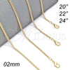 Oro Laminado Basic Necklace, Gold Filled Style Miami Cuban Design, Polished, Golden Finish, 04.213.0157.20 (0.60 Gauge, 02 MM Thickness, 20 Inches Length)
