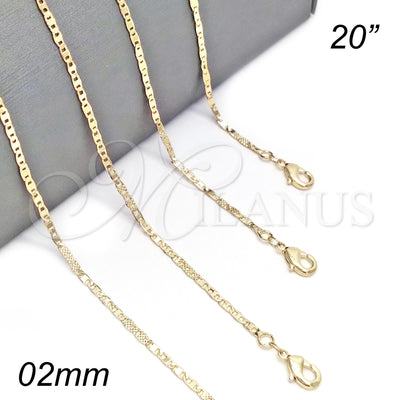 Collar de Oro Laminado 04.213.0158.20 por Mayoreo, vista principal del producto