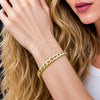 Oro Laminado Basic Bracelet, Gold Filled Style Concave Cuban Design, Polished, Golden Finish, 04.213.0159.08 (07 MM Thickness, 8 Inches Length)