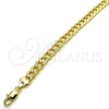 Oro Laminado Basic Bracelet, Gold Filled Style Concave Cuban Design, Polished, Golden Finish, 04.213.0159.08 (07 MM Thickness, 8 Inches Length)