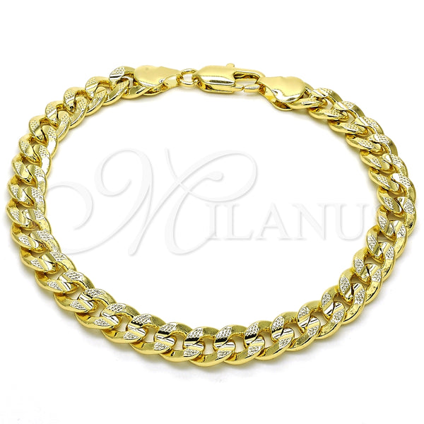 Gold Filled Bracelet — Basic Bracelet Concave Cuban Design Polished 04. 07 — main product view — SKU 126025 | Oro Laminado brazalete — básico Bracelet Concave Cuban diseño pulido 04. 07 — SKU 126025