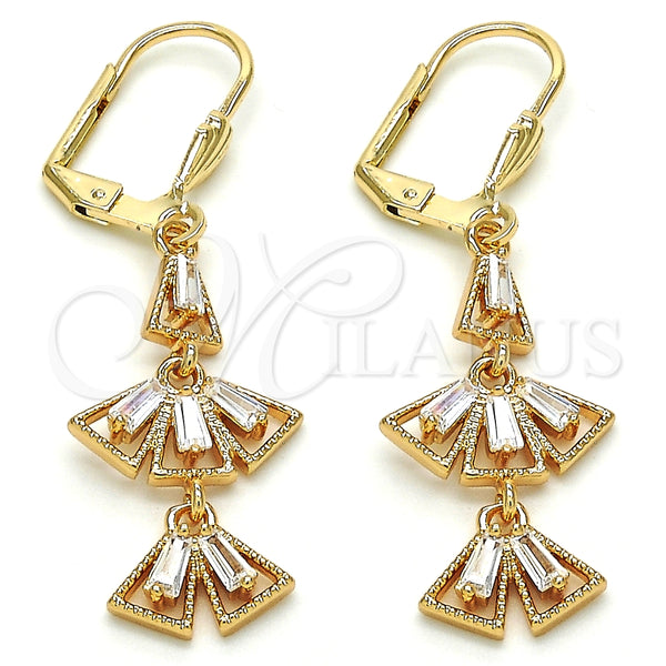 Gold Filled Ring — Long Earring Baguette Design with White Cubic Zirconia — main product view — SKU 126040 | Oro Laminado anillo — Long Earring Baguette diseño with blanco Cubic Zirconia — SKU 126040