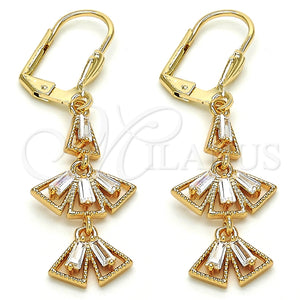 Gold Filled Ring — Long Earring Baguette Design with White Cubic Zirconia — main product view — SKU 126040 | Oro Laminado anillo — Long Earring Baguette diseño with blanco Cubic Zirconia — SKU 126040