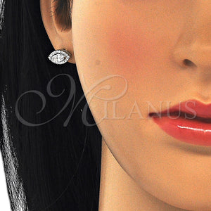 Sterling Silver Ring — Stud Earring with White Cubic Zirconia Polished 02. — main product view — SKU 126076 | Plata 925 anillo — Stud Earring with blanco Cubic Zirconia pulido 02. — SKU 126076
