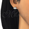 Sterling Silver Stud Earring, with White Cubic Zirconia, Polished, Rhodium Finish, 02.286.0022
