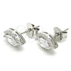 Sterling Silver Stud Earring, with White Cubic Zirconia, Polished, Rhodium Finish, 02.286.0022