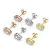Sterling Silver Stud Earring, with White Cubic Zirconia, Polished, Rhodium Finish, 02.286.0022