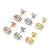 Sterling Silver Stud Earring, with White Cubic Zirconia, Polished, Rhodium Finish, 02.286.0022