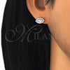 Sterling Silver Stud Earring, with White Cubic Zirconia, Polished, Rose Gold Finish, 02.286.0022.1