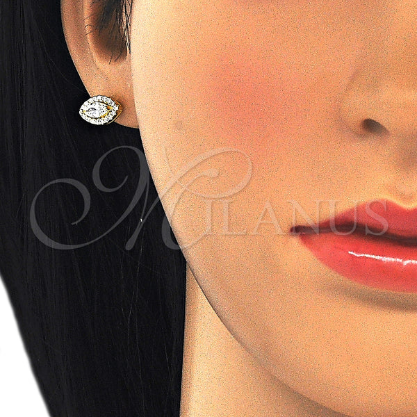 Sterling Silver Ring — Stud Earring with White Cubic Zirconia Polished 02. — alternate product view — SKU 126078 | Plata 925 anillo — Stud Earring with blanco Cubic Zirconia pulido 02. — SKU 126078