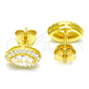 Sterling Silver Stud Earring, with White Cubic Zirconia, Polished, Golden Finish, 02.286.0022.2