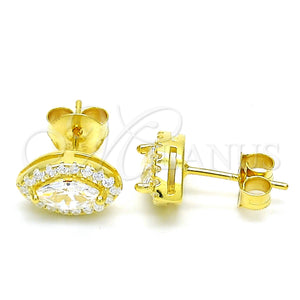 Sterling Silver Ring — Stud Earring with White Cubic Zirconia Polished 02. — main product view — SKU 126078 | Plata 925 anillo — Stud Earring with blanco Cubic Zirconia pulido 02. — SKU 126078