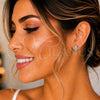Sterling Silver Stud Earring, with White Micro Pave, Polished, Rhodium Finish, 02.286.0025