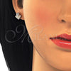 Sterling Silver Stud Earring, with White Micro Pave, Polished, Rose Gold Finish, 02.286.0025.1