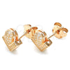 Sterling Silver Stud Earring, with White Micro Pave, Polished, Rose Gold Finish, 02.286.0025.1