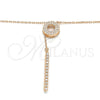 Sterling Silver Fancy Necklace, with White Cubic Zirconia, Polished, Rose Gold Finish, 04.286.0004.1.16 (01 MM Thickness, 16 Inches Length)