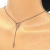 Sterling Silver Fancy Necklace, with White Micro Pave, Polished, Rose Gold Finish, 04.286.0005.1.16 (01 MM Thickness, 16 Inches Length)