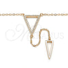 Sterling Silver Fancy Necklace, with White Micro Pave, Polished, Rose Gold Finish, 04.286.0005.1.16 (01 MM Thickness, 16 Inches Length)