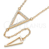 Sterling Silver Fancy Necklace, with White Micro Pave, Polished, Rose Gold Finish, 04.286.0005.1.16 (01 MM Thickness, 16 Inches Length)