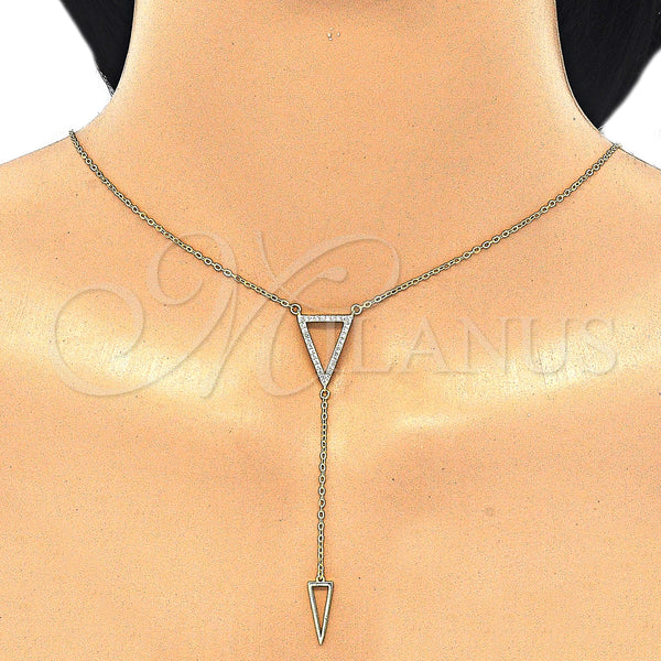 Sterling Silver Necklace — Fancy Necklace with White Micro Pave Polished 04. — alternate product view — SKU 126117 | Plata 925 collar — elegante Necklace with blanco Micro Pave pulido 04. — SKU 126117