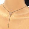 Sterling Silver Fancy Necklace, with White Micro Pave, Polished, Golden Finish, 04.286.0005.2.16 (01 MM Thickness, 16 Inches Length)