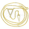 Sterling Silver Fancy Necklace, with White Micro Pave, Polished, Golden Finish, 04.286.0005.2.16 (01 MM Thickness, 16 Inches Length)