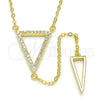 Sterling Silver Fancy Necklace, with White Micro Pave, Polished, Golden Finish, 04.286.0005.2.16 (01 MM Thickness, 16 Inches Length)