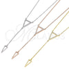 Sterling Silver Fancy Necklace, with White Micro Pave, Polished, Golden Finish, 04.286.0005.2.16 (01 MM Thickness, 16 Inches Length)