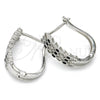 Rhodium Gold Filled Huggie Hoop, with Black and White Cubic Zirconia, Polished, Rhodium Finish, 02.266.0005.3.15