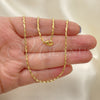 Oro Laminado Basic Necklace, Gold Filled Style Twist Design, Diamond Cutting Finish, Golden Finish, 04.09.0002.20 (02 MM Thickness, 20 Inches Length)