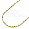 Oro Laminado Basic Necklace, Gold Filled Style Twist Design, Diamond Cutting Finish, Golden Finish, 04.09.0002.20 (02 MM Thickness, 20 Inches Length)